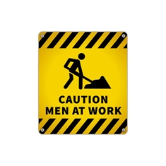 Construction Theme Men at Work Sign Transparent Sticker